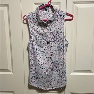 Bad Birdie Colorful Splatter Print Blouse